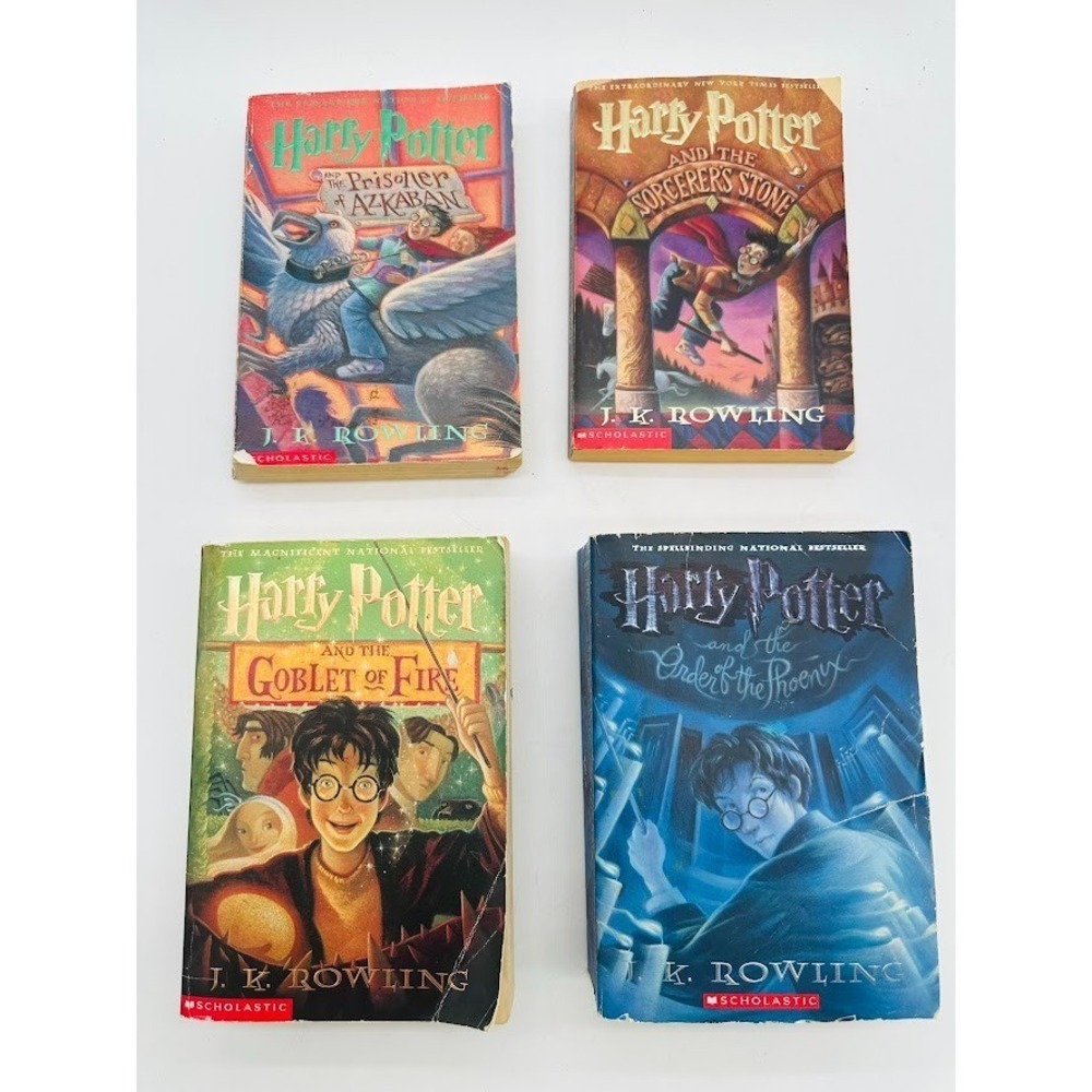Harry Potter Book Lot Set 4 J.K. Rowling Paperback Scholastic Bundle Fantasy